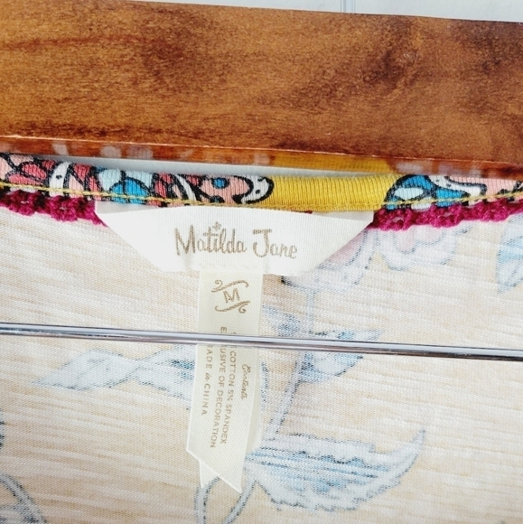 Matilda Jane yellow floral‎ dress with 3/4 sleeves size M - Picture 3 of 5